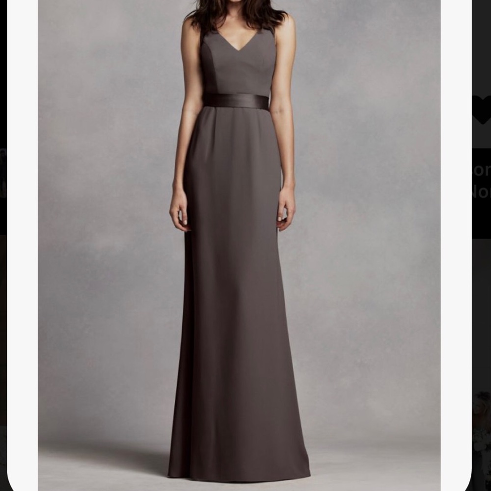 White by Vera Wang V Neck Bridesmaid Dress